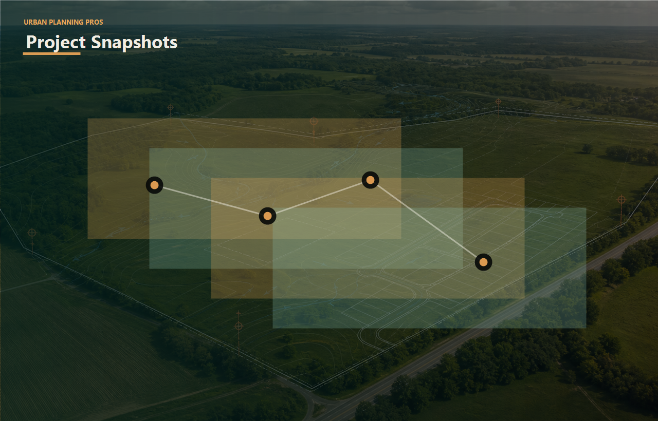Owner Success Story land planning header image for Urban Planning Pros showing Project snapshot image with case-study and map overlays
